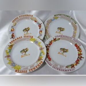 Ljungberg Brennan's Restaurant New Orleans Dessert Recipe Plates Set of 4 Rare!